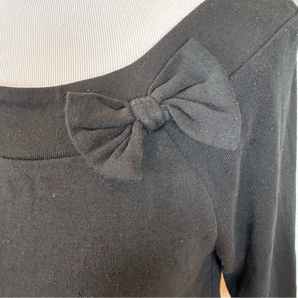 Elegant Coquette Girl Dressy Bow 3/4 Sleeve Sweater Top Wmn’s S - Picture 3 of 11